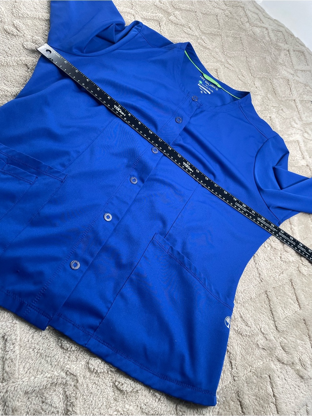 HH Works Women's Royal Blue Snap-Front Medical Jacket~ Sz XL - Picture 4 of 10